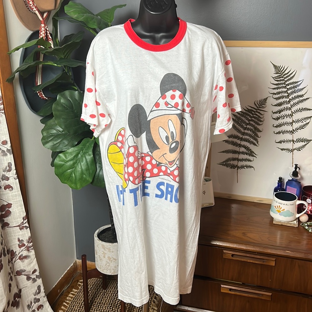 Vintage Walt Disney Mickey Hit The Sack Sleep Dress - Picture 2 of 10